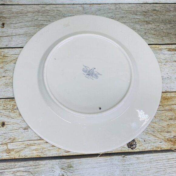 American Manor China CHANTILLY Cream Flowers Platinum Trim Dinner Plates Set 3 - Picture 3 of 15